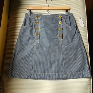 NWT. Anthropology striped jeans skirt.